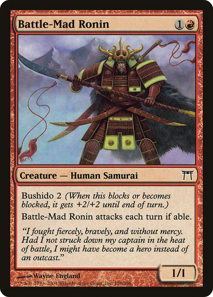 Battle-Mad Ronin from Champions of Kamigawa - Magic: The Gathering
