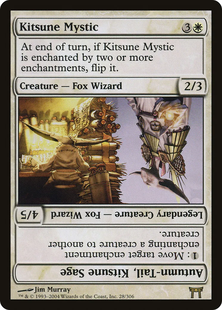 Mystique kitsune // Autumn-Tail, Kitsune Sage — Champions of Kamigawa — Magic: The Gathering