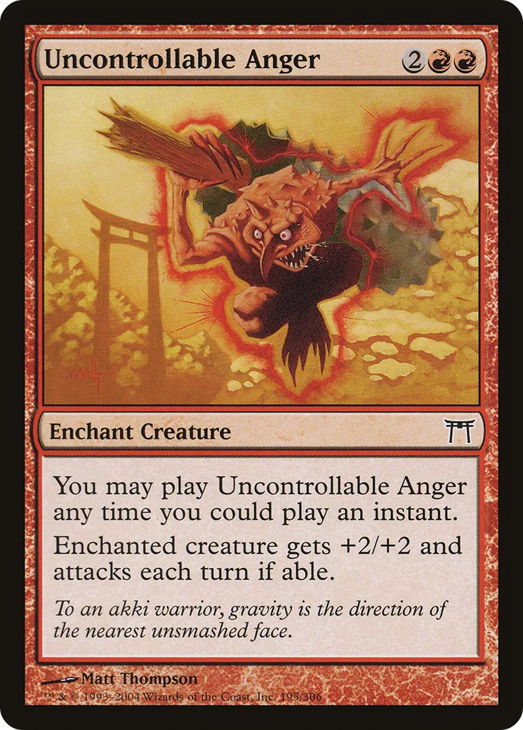 Uncontrollable Anger from Champions of Kamigawa - Magic: The Gathering