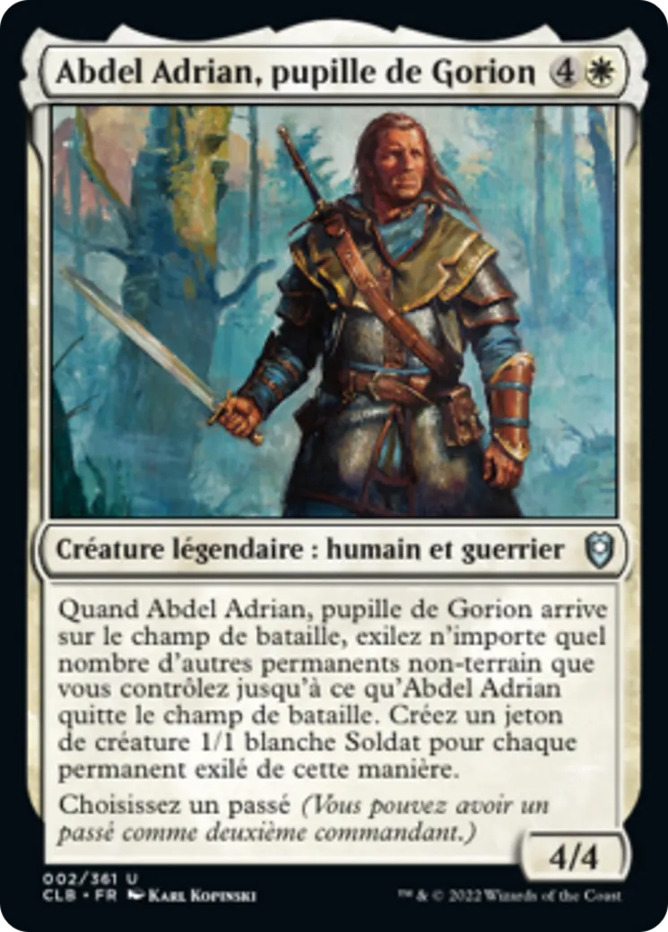 Abdel Adrian, pupille de Gorion — Commander Legends: Battle for Baldur's Gate — Magic: The Gathering