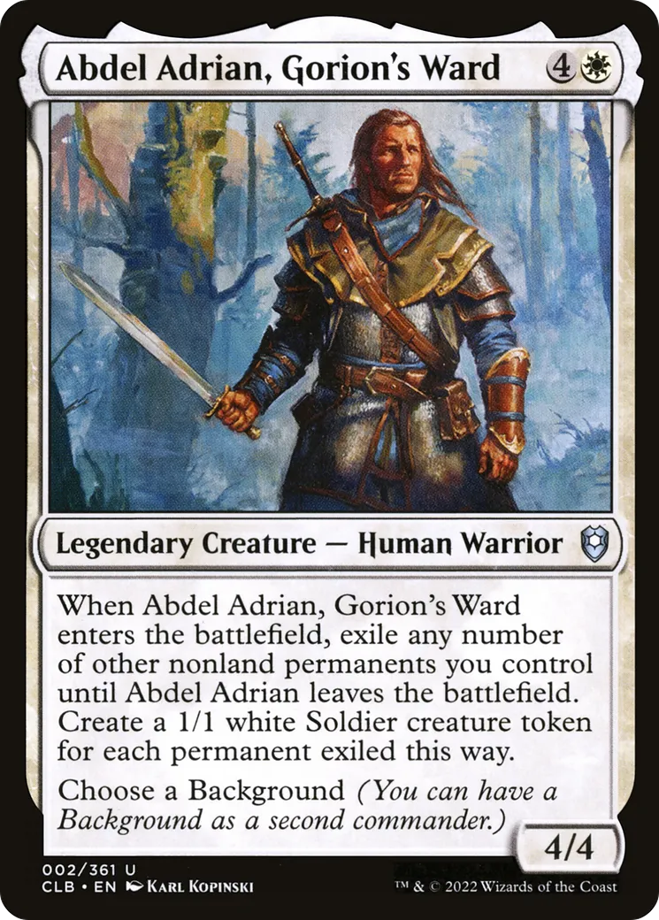 Abdel Adrian, pupille de Gorion — Commander Legends: Battle for Baldur's Gate — Magic: The Gathering