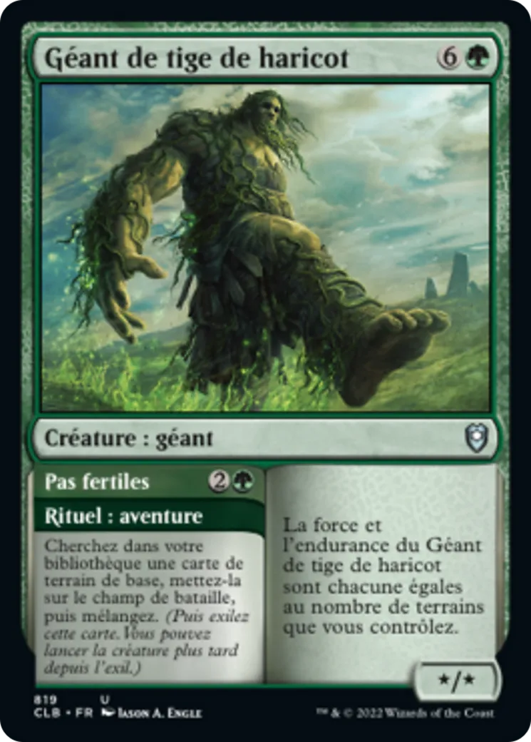 Géant de tige de haricot // Pas fertiles — Commander Legends: Battle for Baldur's Gate — Magic: The Gathering