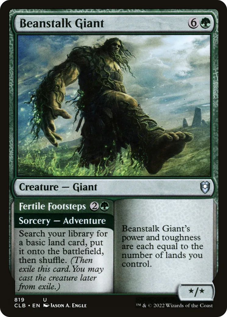 Géant de tige de haricot // Pas fertiles — Commander Legends: Battle for Baldur's Gate — Magic: The Gathering