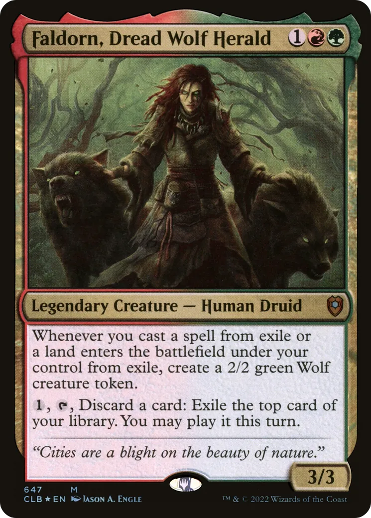 Faldorn, Dread Wolf Herald — Commander Legends: Battle for Baldur's Gate — Magic: The Gathering