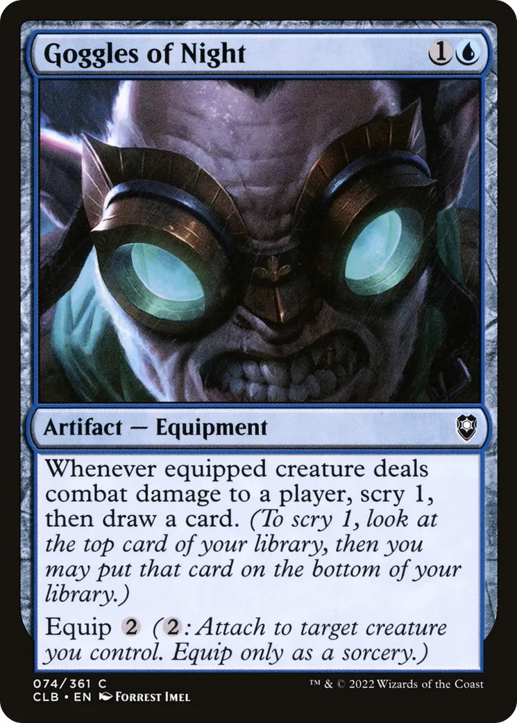 Goggles of Night from Commander Legends: Battle for Baldur's Gate - Magic: The Gathering