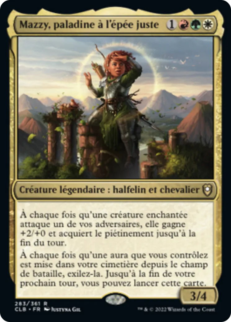 Mazzy, paladine à l'épée juste — Commander Legends: Battle for Baldur's Gate — Magic: The Gathering