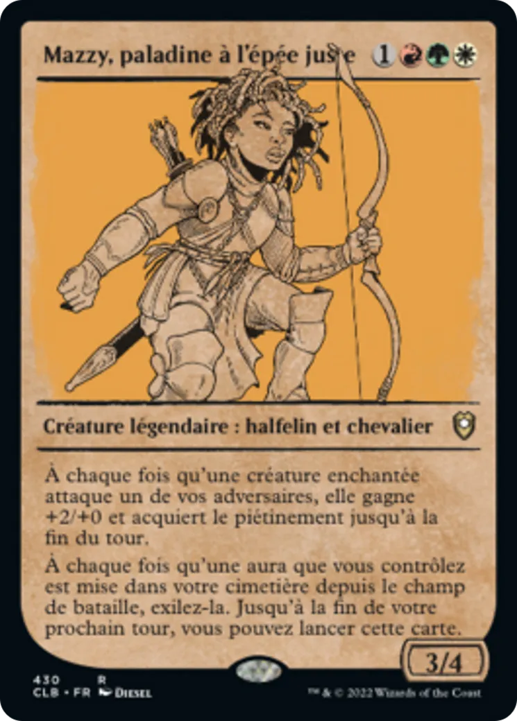 Mazzy, paladine à l'épée juste — Commander Legends: Battle for Baldur's Gate — Magic: The Gathering