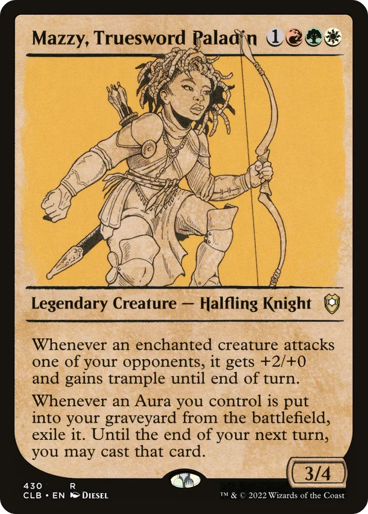Mazzy, paladine à l'épée juste — Commander Legends: Battle for Baldur's Gate — Magic: The Gathering