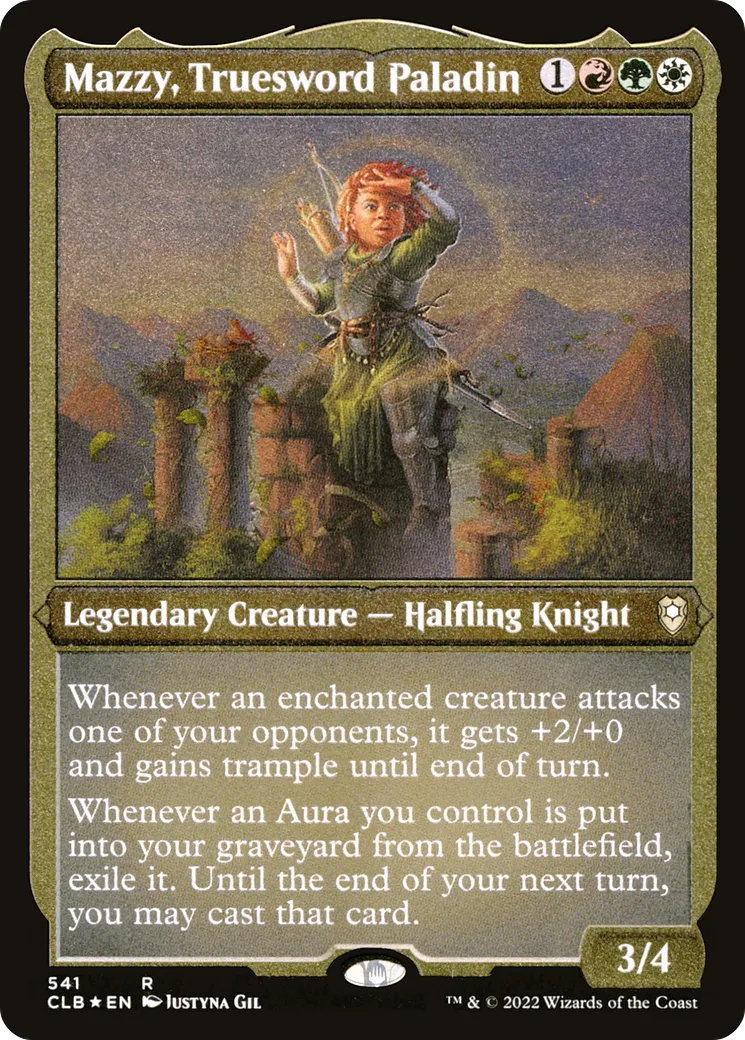 Mazzy, paladine à l'épée juste — Commander Legends: Battle for Baldur's Gate — Magic: The Gathering