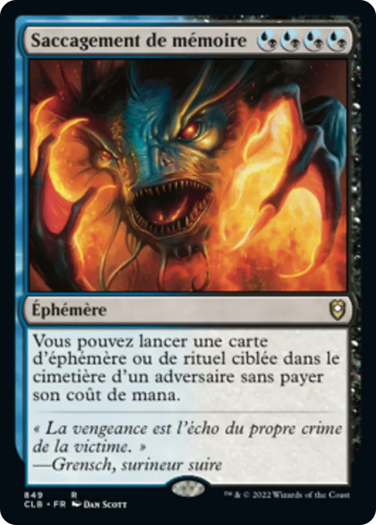 Saccagement de mémoire — Commander Legends: Battle for Baldur's Gate — Magic: The Gathering