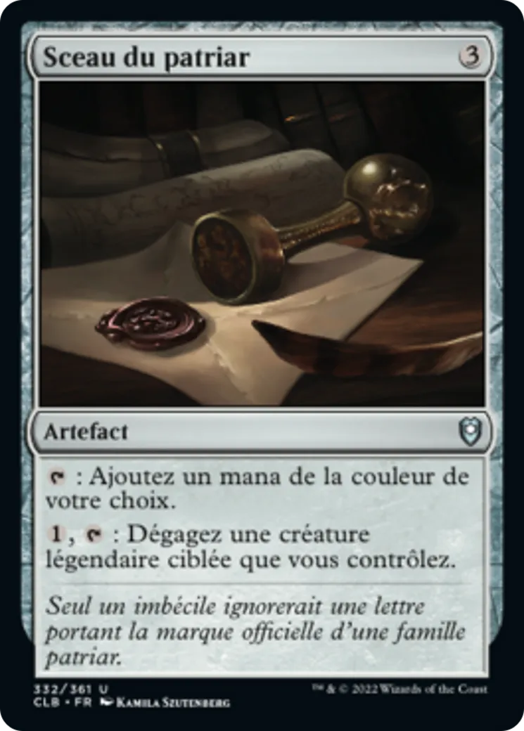 Sceau du patriar — Commander Legends: Battle for Baldur's Gate — Magic: The Gathering