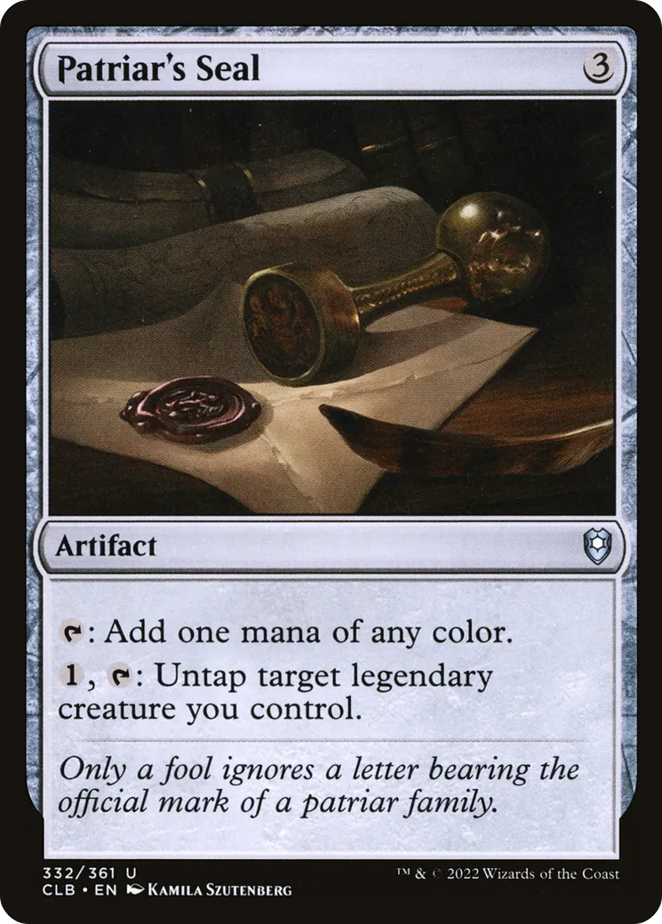 Patriar's Seal — Commander Legends: Battle for Baldur's Gate — Magic: The Gathering