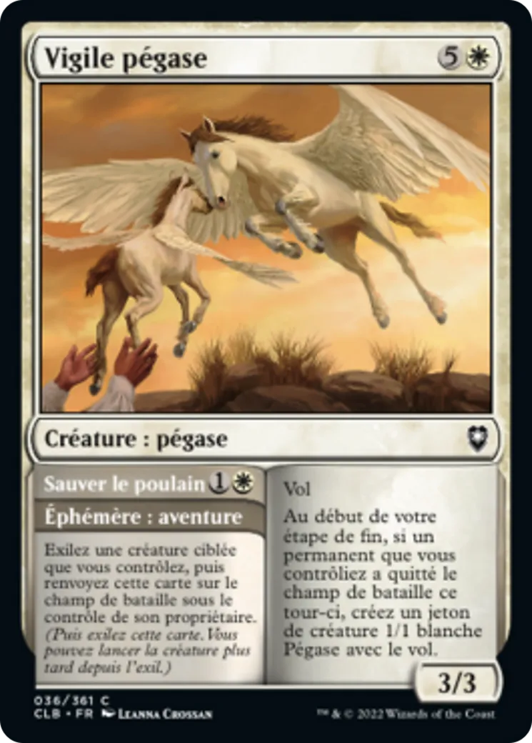 Vigile pégase // Sauver le poulain — Commander Legends: Battle for Baldur's Gate — Magic: The Gathering