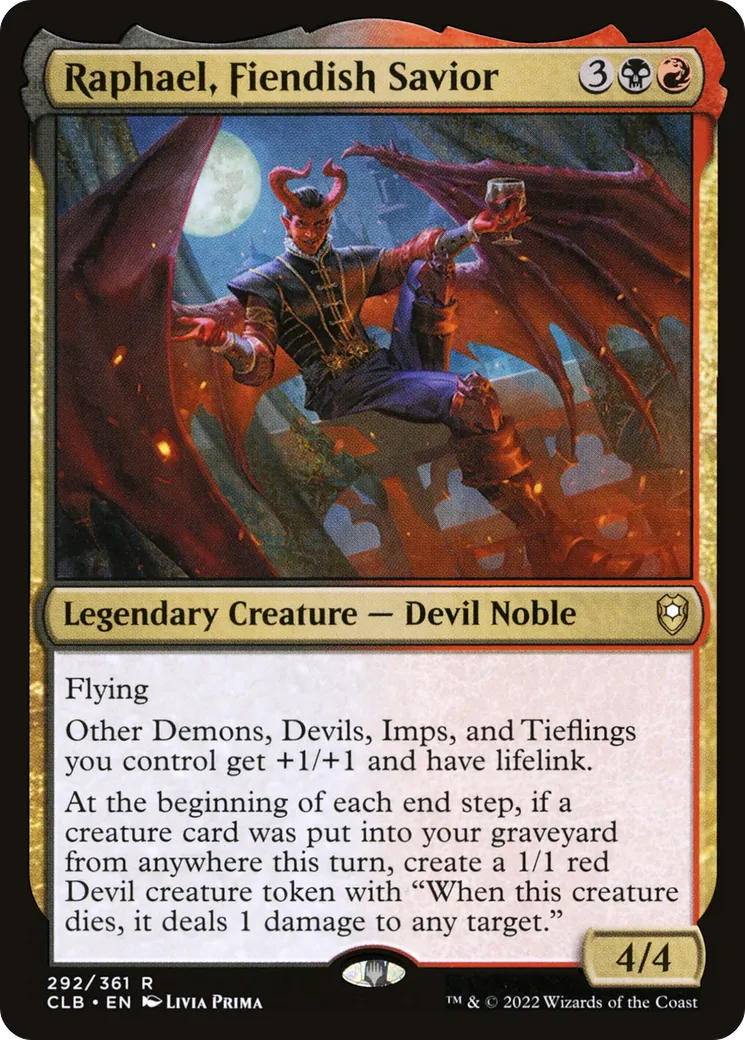 Raphael, Fiendish Savior — Commander Legends: Battle for Baldur's Gate — Magic: The Gathering