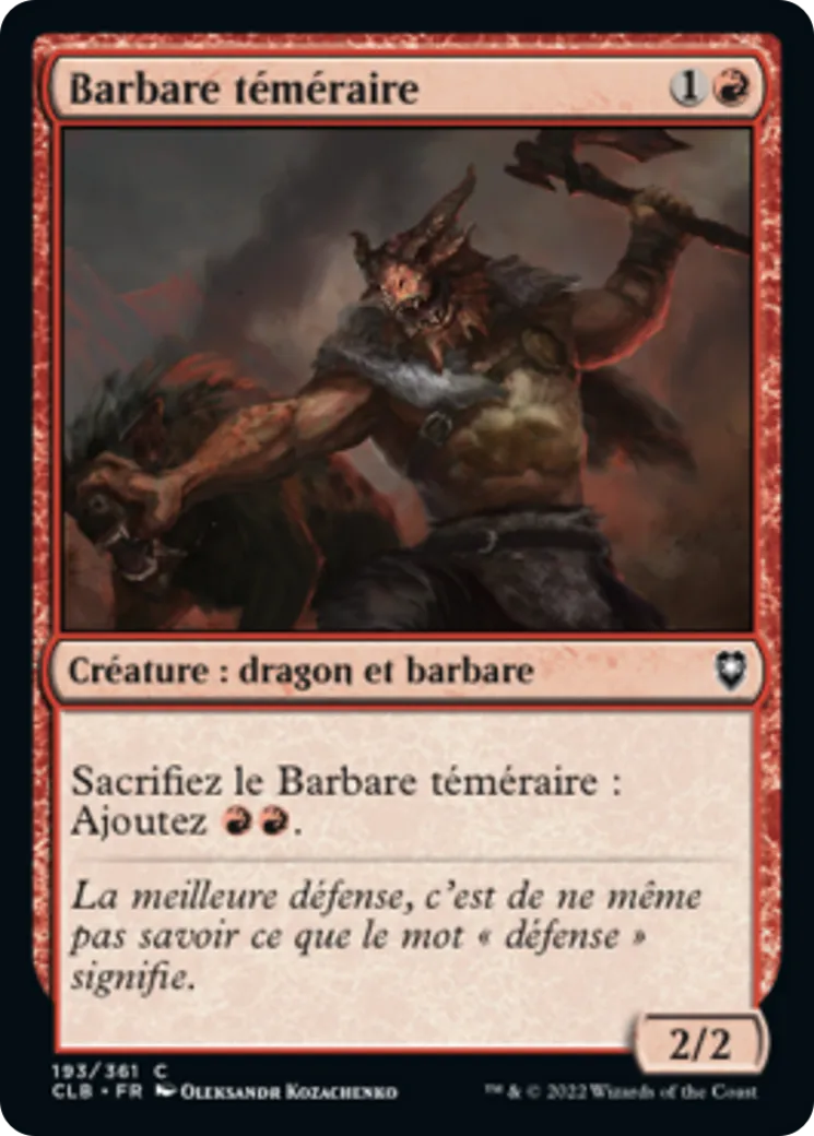Barbare téméraire — Commander Legends: Battle for Baldur's Gate — Magic: The Gathering