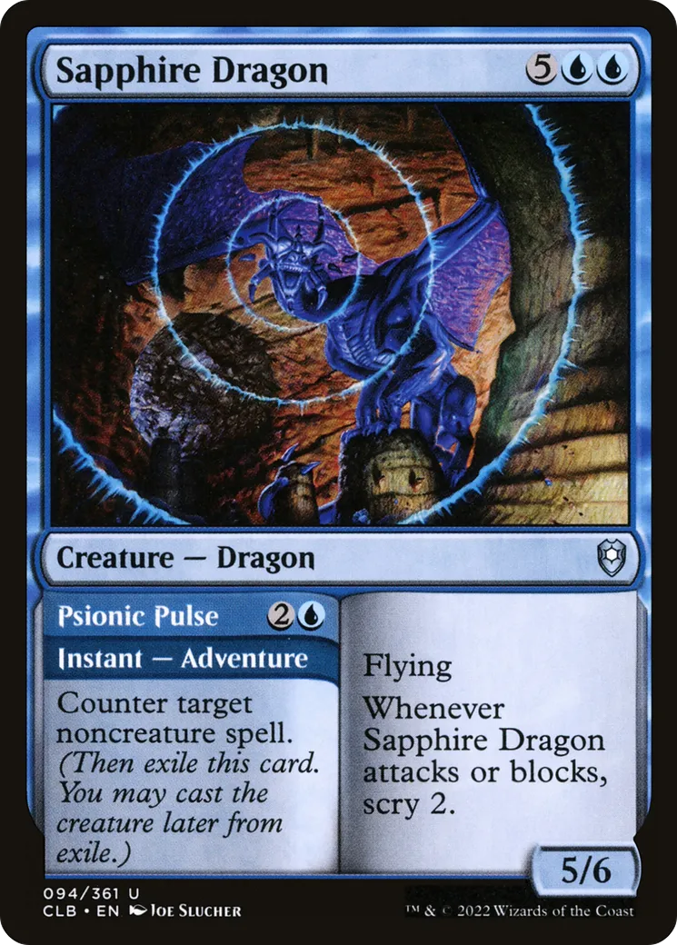 Sapphire Dragon // Psionic Pulse — Commander Legends: Battle for Baldur's Gate — Magic: The Gathering