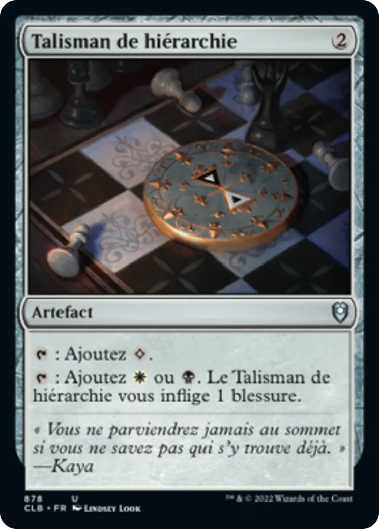 Talisman de hiérarchie — Commander Legends: Battle for Baldur's Gate — Magic: The Gathering