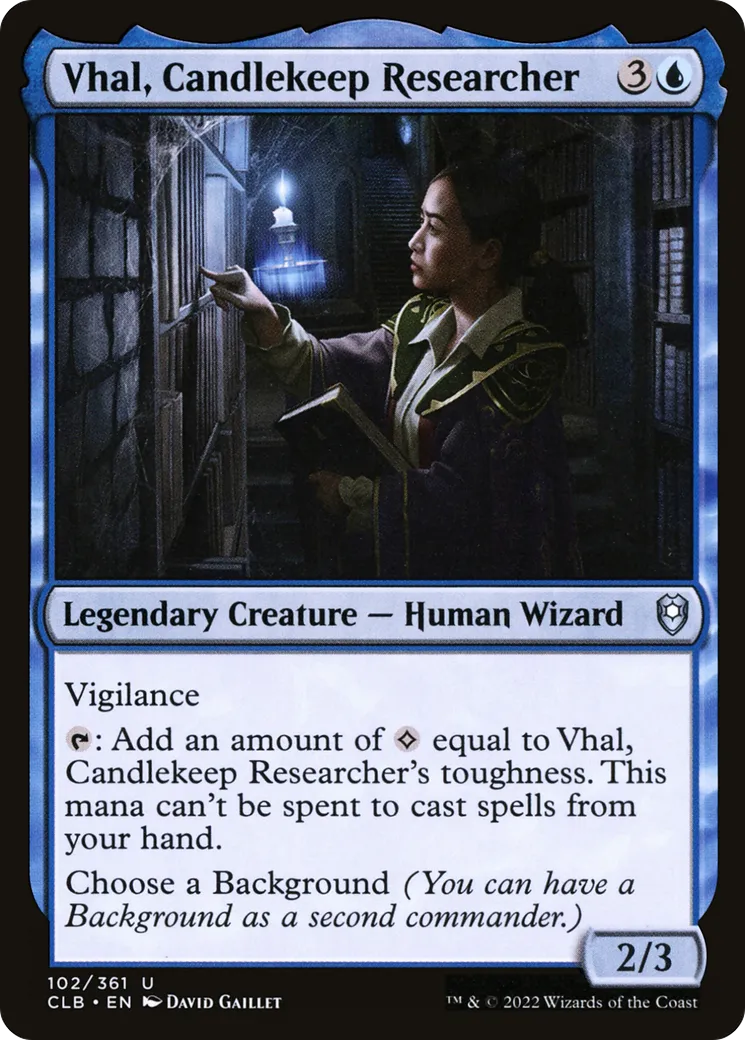 Vhal, Candlekeep Researcher — Commander Legends: Battle for Baldur's Gate — Magic: The Gathering