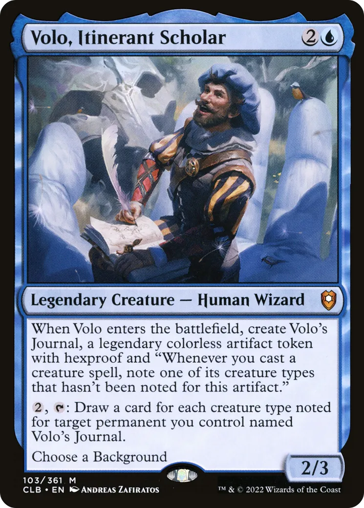 Volo, Itinerant Scholar — Commander Legends: Battle for Baldur's Gate — Magic: The Gathering