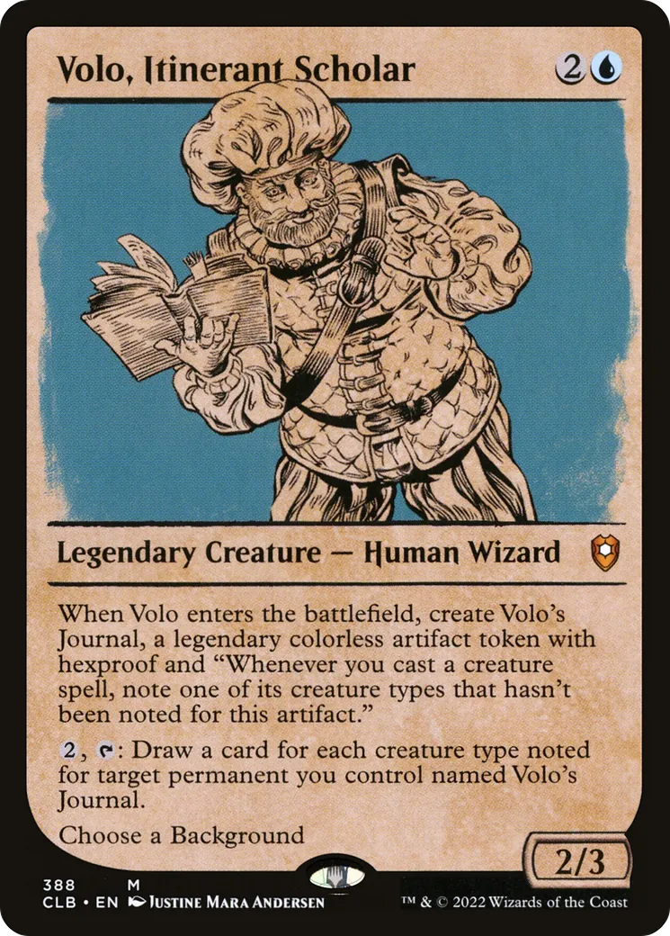 Volo, Itinerant Scholar — Commander Legends: Battle for Baldur's Gate — Magic: The Gathering