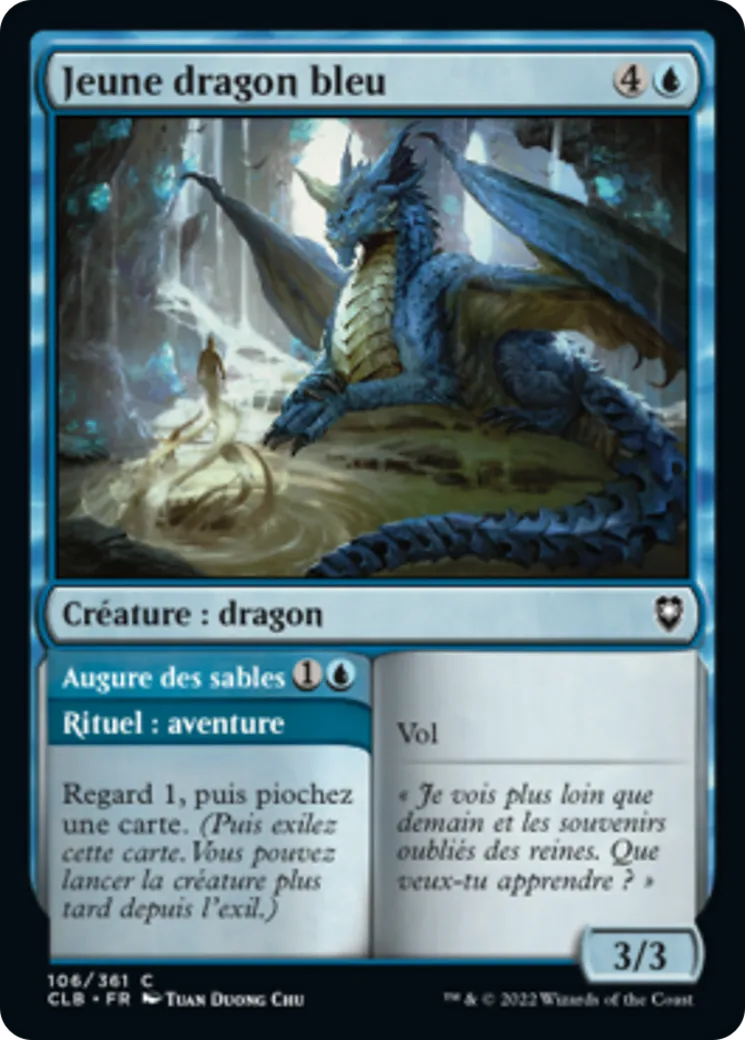 Jeune dragon bleu // Augure des sables — Commander Legends: Battle for Baldur's Gate — Magic: The Gathering
