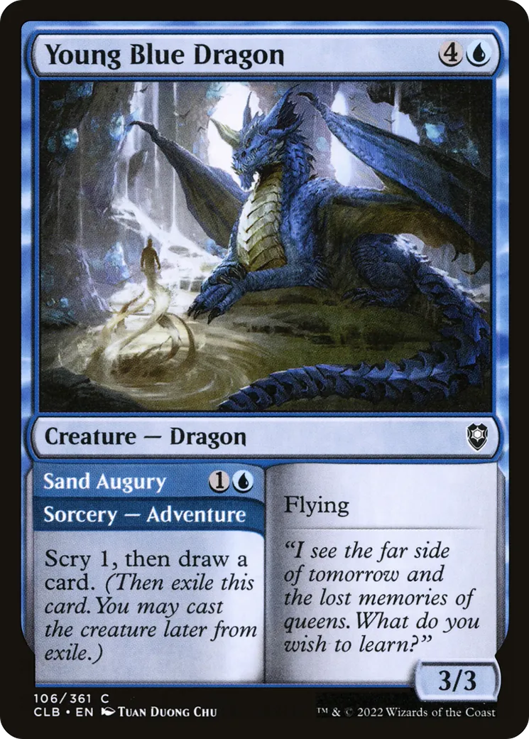 Young Blue Dragon // Sand Augury from Commander Legends: Battle for Baldur's Gate - Magic: The Gathering