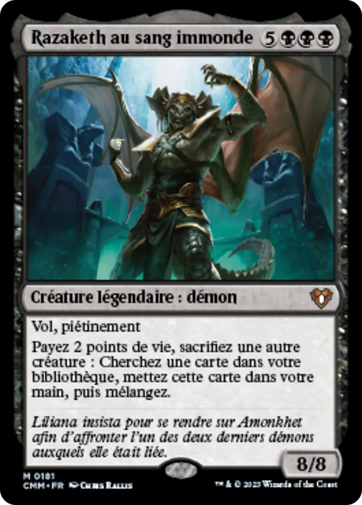 Razaketh au sang immonde — Commander Masters — Magic: The Gathering