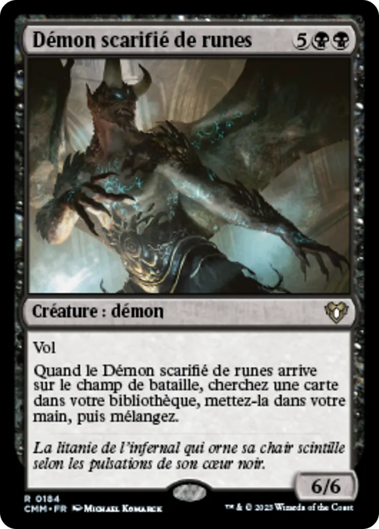Démon scarifié de runes — Commander Masters — Magic: The Gathering