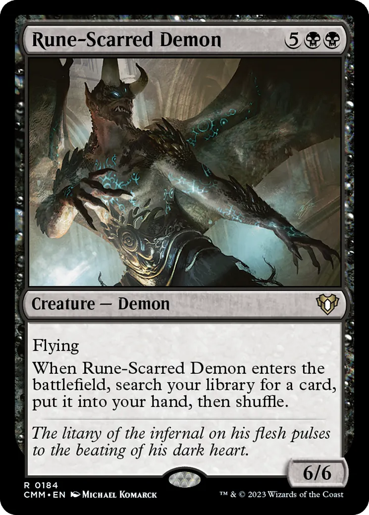 Rune-Scarred Demon — Commander Masters — Magic: The Gathering