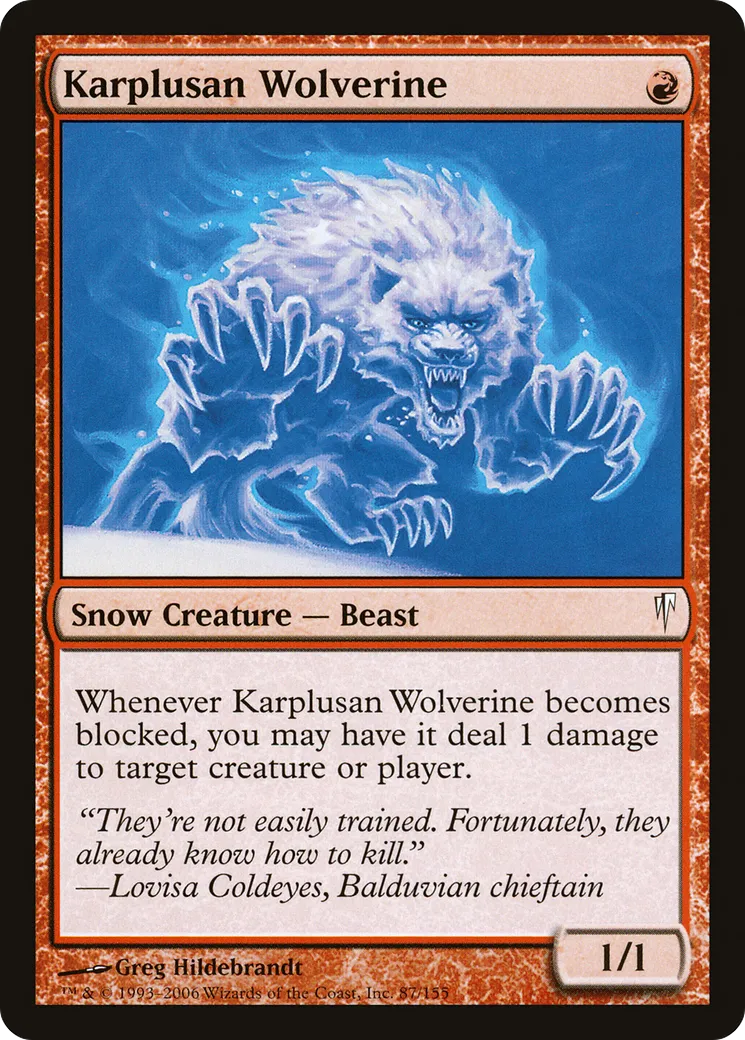 Karplusan Wolverine — Coldsnap — Magic: The Gathering