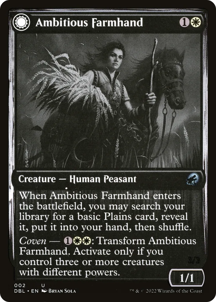 Ambitious Farmhand // Seasoned Cathar — Innistrad: Double Feature — Magic: The Gathering