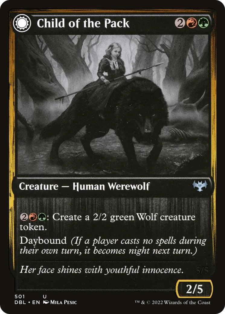 Enfant de la meute // Sœur de meute sauvage — Innistrad: Double Feature — Magic: The Gathering