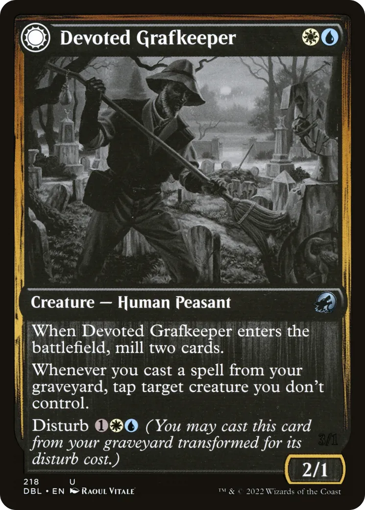 Devoted Grafkeeper // Departed Soulkeeper — Innistrad: Double Feature — Magic: The Gathering