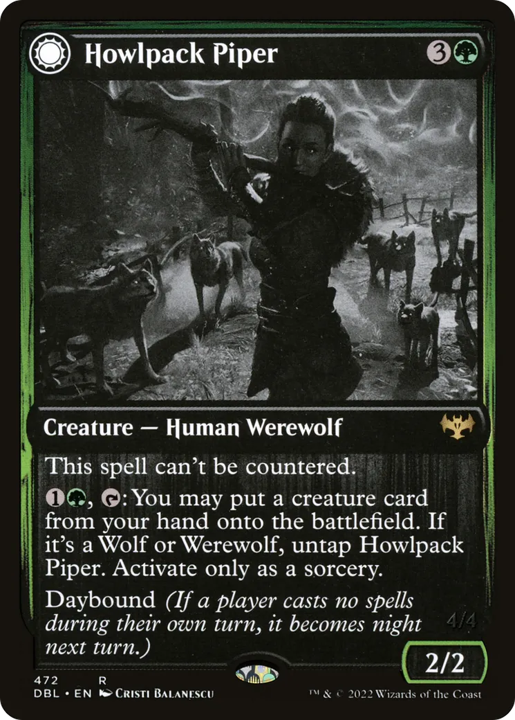 Joueuse de flûte de la hurlemeute // Hurleuse de chant sauvage — Innistrad: Double Feature — Magic: The Gathering