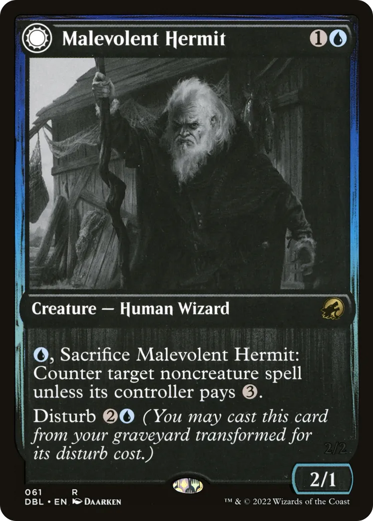 Malevolent Hermit // Benevolent Geist — Innistrad: Double Feature — Magic: The Gathering