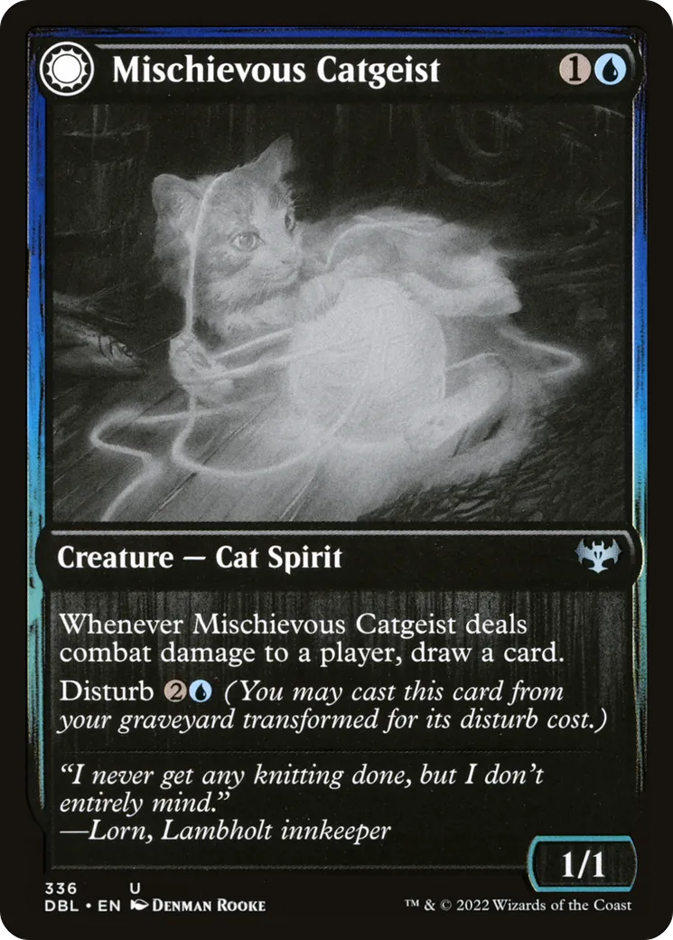 Mischievous Catgeist // Catlike Curiosity — Innistrad: Double Feature — Magic: The Gathering