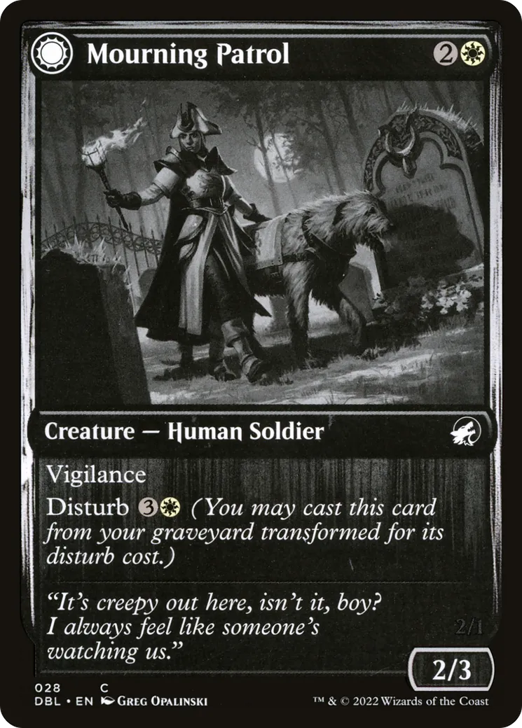 Patrouille en deuil // Apparition matinale — Innistrad: Double Feature — Magic: The Gathering