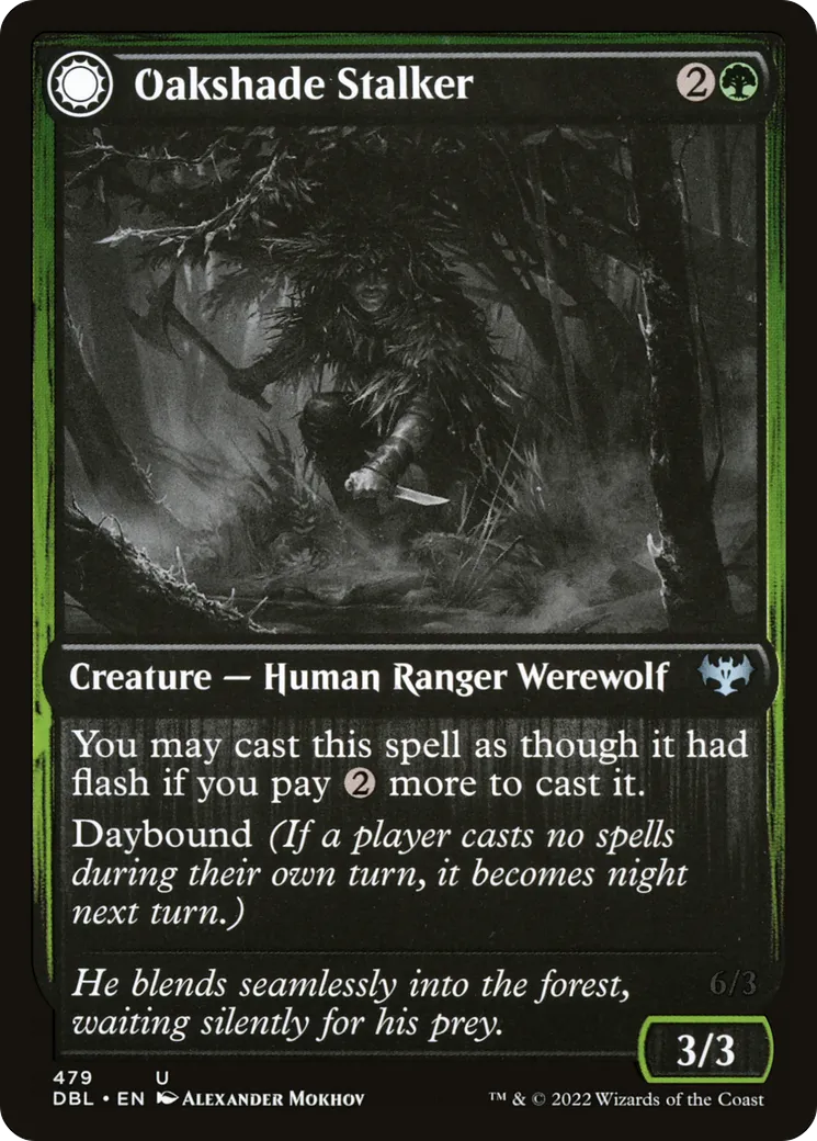 Pisteur à l'ombre des chênes // Embusqueur au clair de lune — Innistrad: Double Feature — Magic: The Gathering