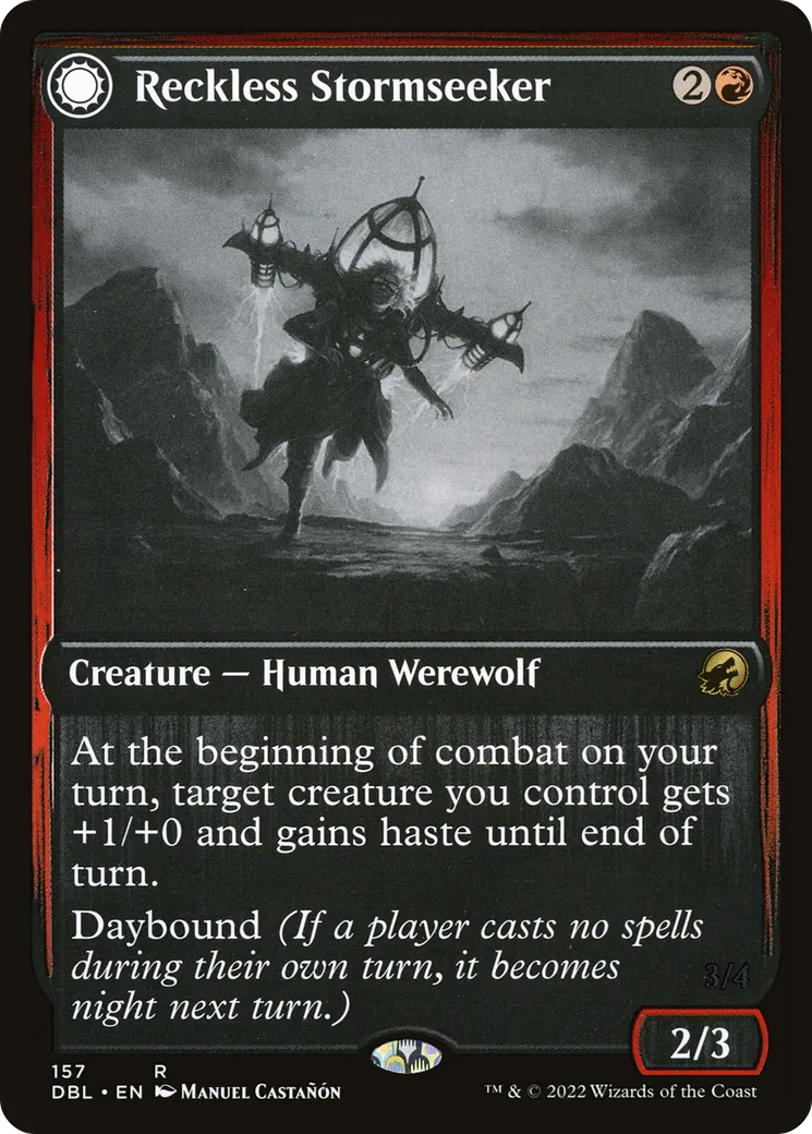 Reckless Stormseeker // Storm-Charged Slasher — Innistrad: Double Feature — Magic: The Gathering