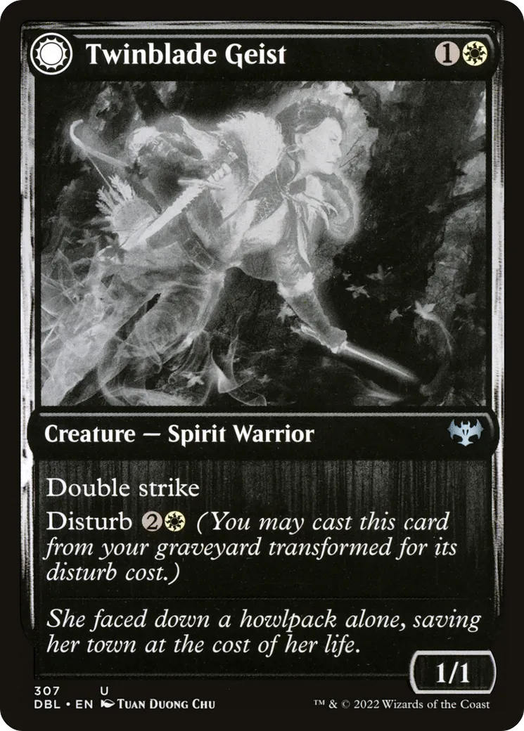 Twinblade Geist // Twinblade Invocation — Innistrad: Double Feature — Magic: The Gathering