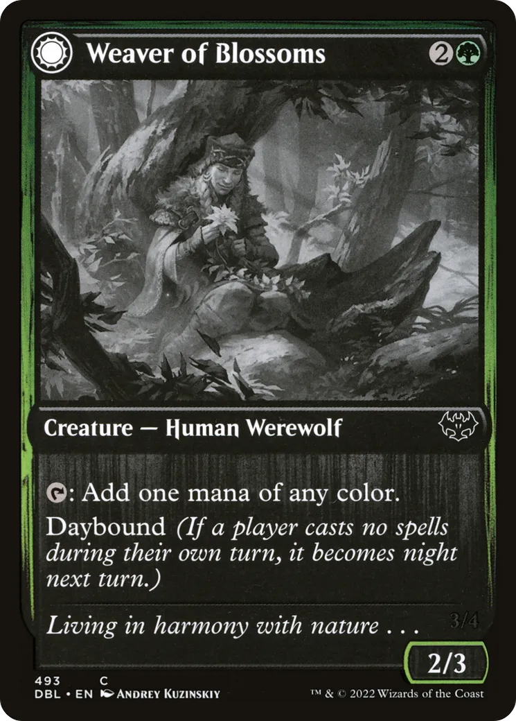 Tisseuse de fleurs // Loup-garou fleuri — Innistrad: Double Feature — Magic: The Gathering
