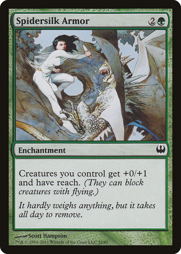 Spidersilk Armor — Duel Decks: Knights vs. Dragons — Magic: The Gathering
