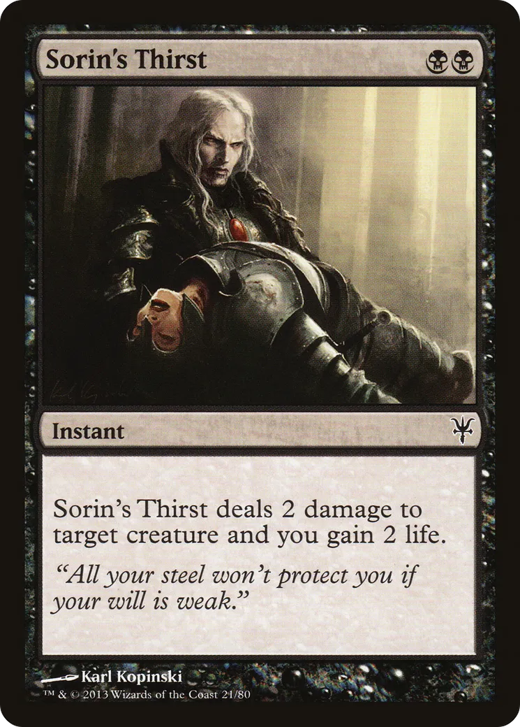 Sorin's Thirst — Duel Decks: Sorin vs. Tibalt — Magic: The Gathering