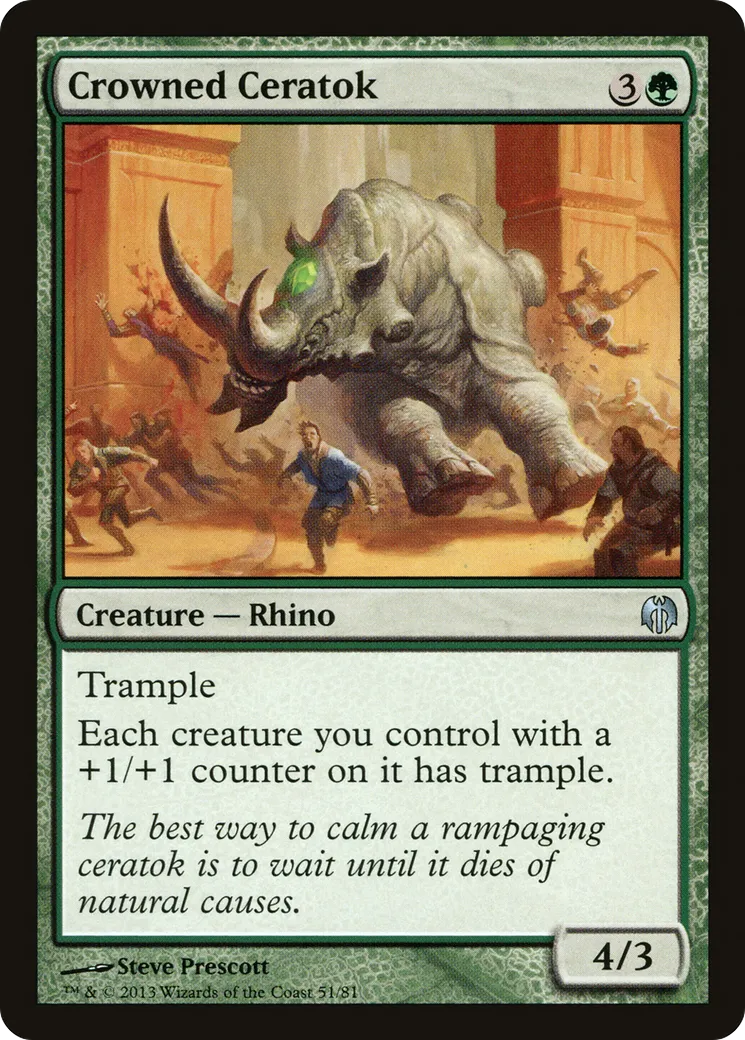 Crowned Ceratok — Duel Decks: Heroes vs. Monsters — Magic: The Gathering