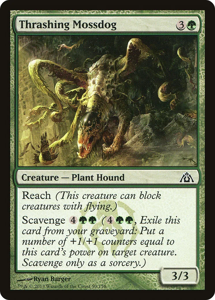 Thrashing Mossdog from Dragon's Maze - Magic: The Gathering