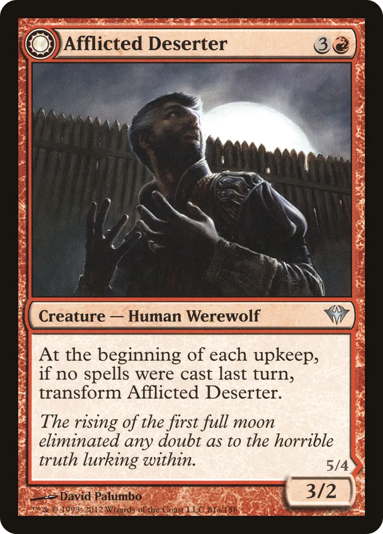 Afflicted Deserter // Werewolf Ransacker — Dark Ascension — Magic: The Gathering
