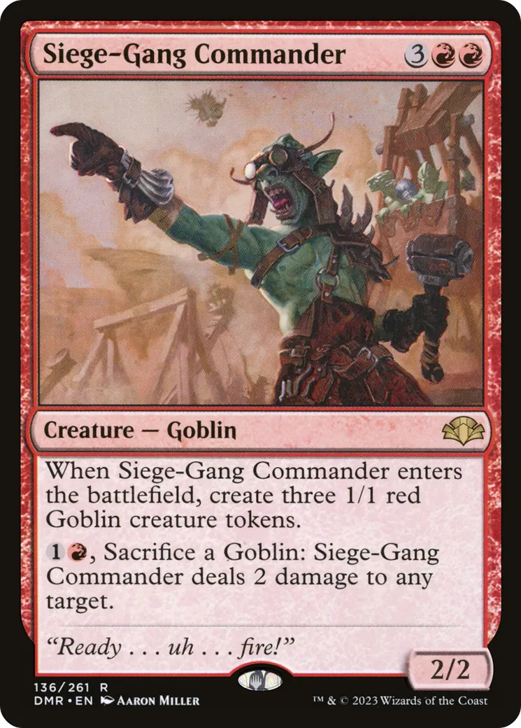 Siege-Gang Commander from Dominaria Remastered - Magic: The Gathering