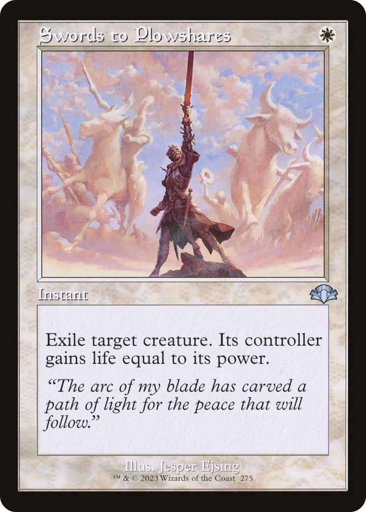 Swords to Plowshares from Dominaria Remastered - Magic: The Gathering