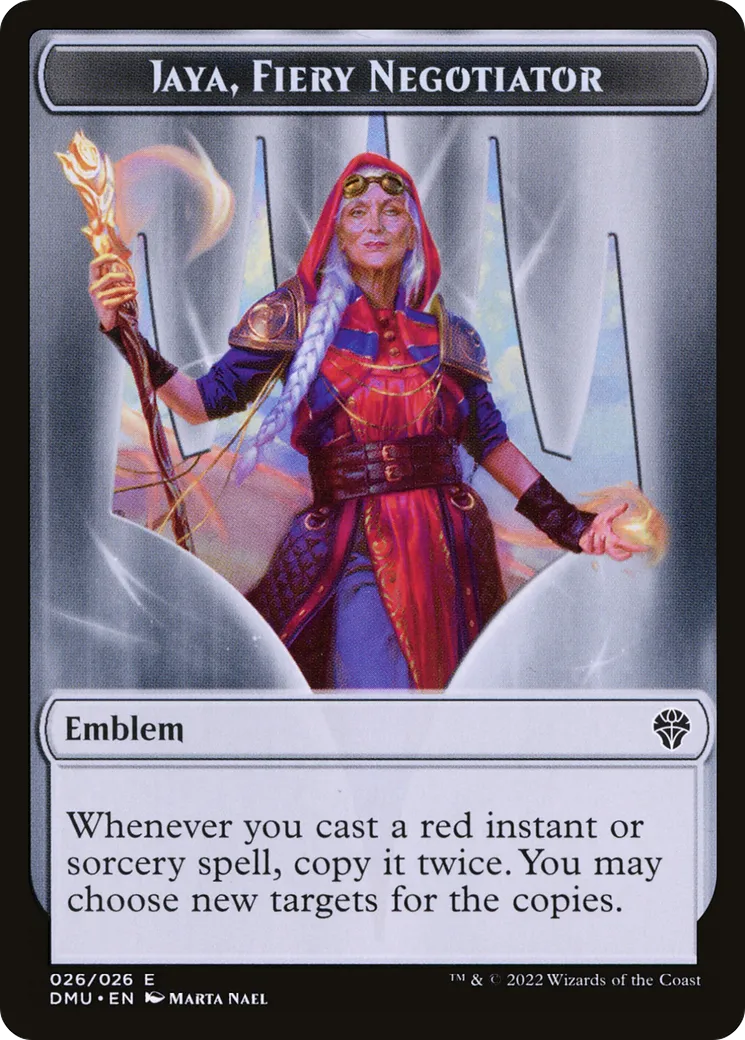 Jaya, Fiery Negotiator Emblem — Dominaria United — Magic: The Gathering