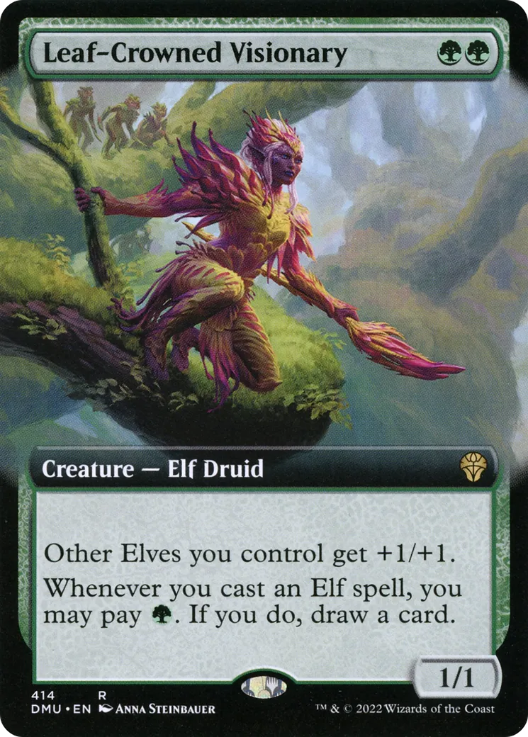Leaf-Crowned Visionary — Dominaria United — Magic: The Gathering